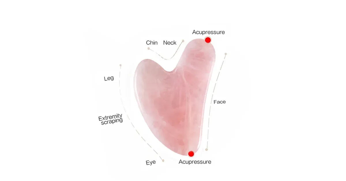 Grattoir Gua Sha en Quartz Rose