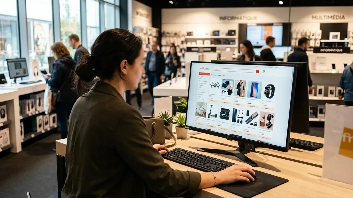 Aperçu d'AliExpress avec des produits variés