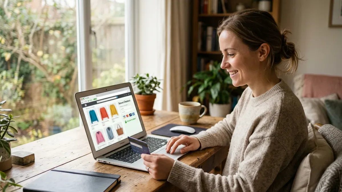 Un client satisfait faisant des achats en ligne