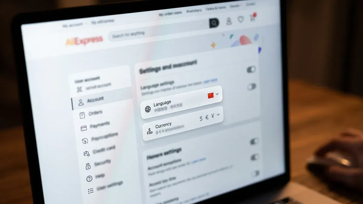 Réglages AliExpress pour la langue et la devise