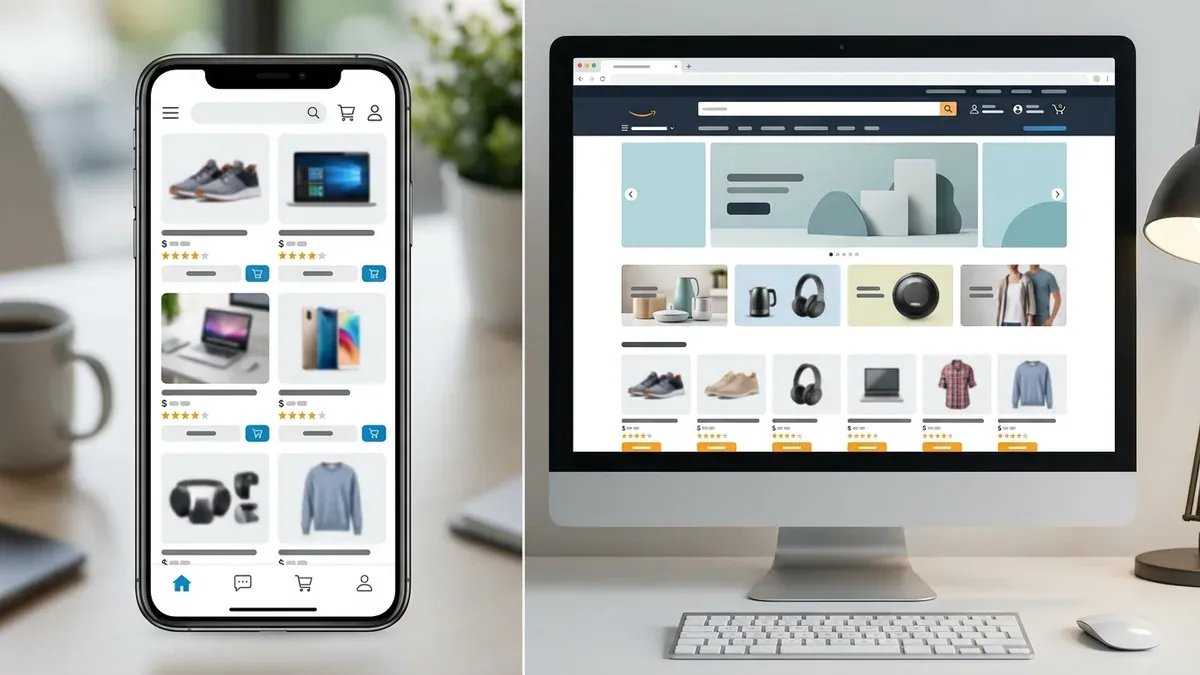 comparaison entre application et site AliExpress