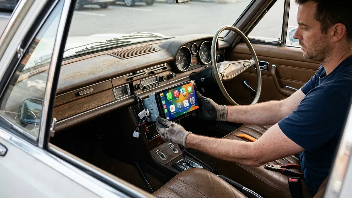 intégration de CarPlay dans une voiture ancienne