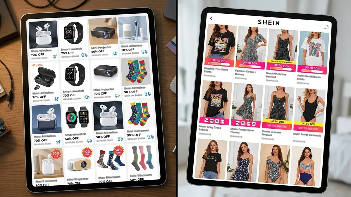 comparaison des prix entre AliExpress et Shein