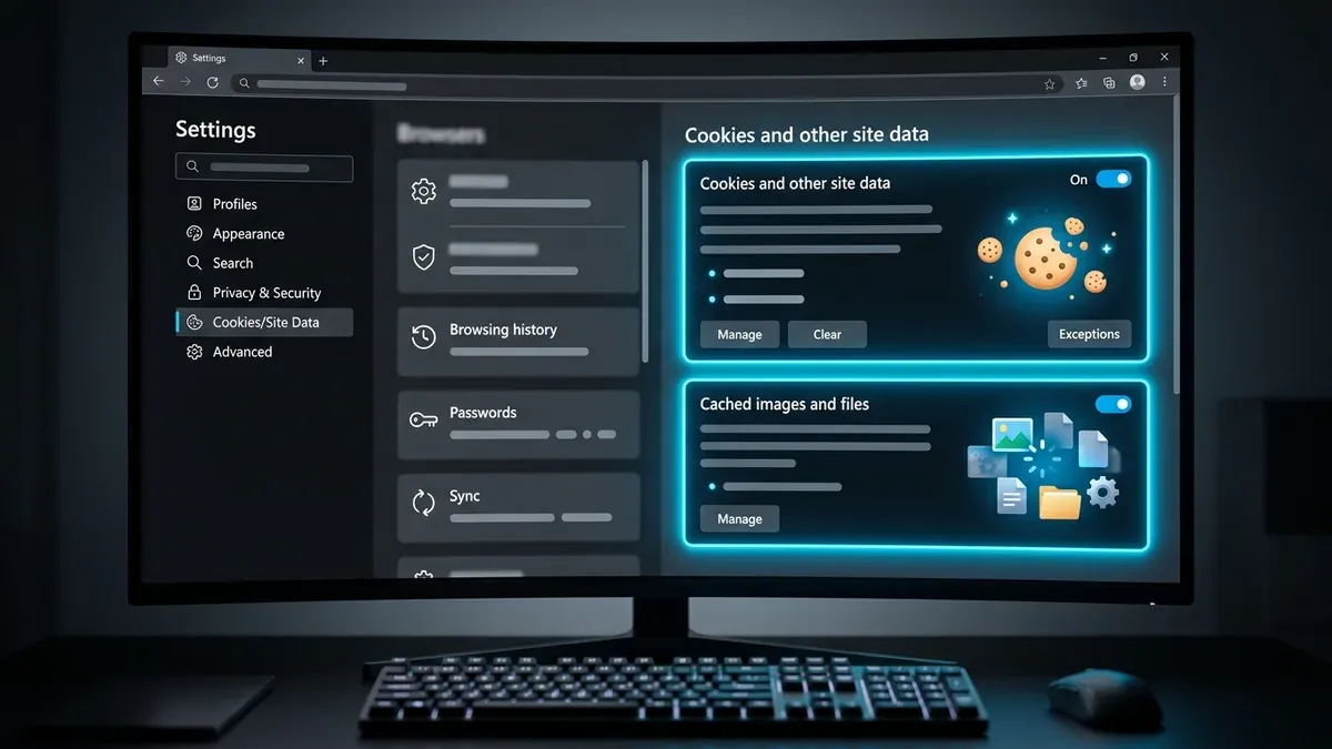 Effacement des cookies et cache sur un navigateur