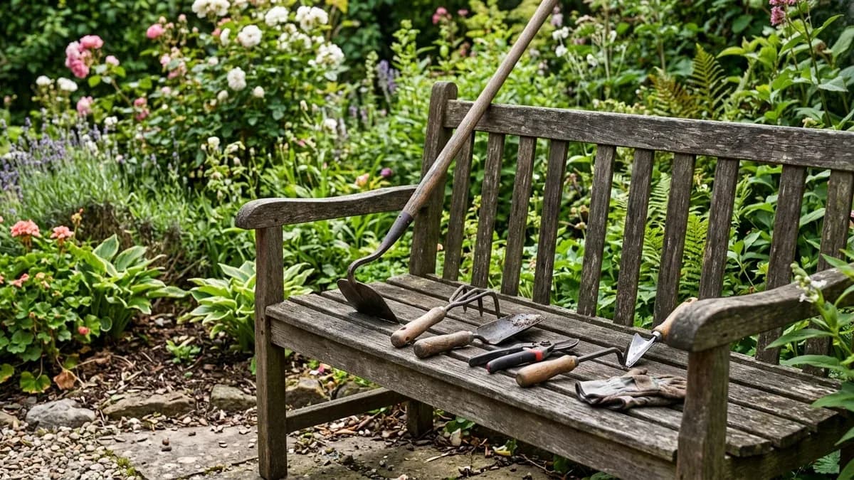 outils pour désherber au jardin