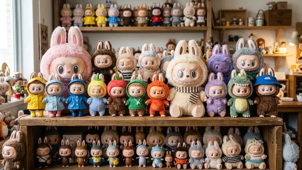 Différents styles de peluches Labubu