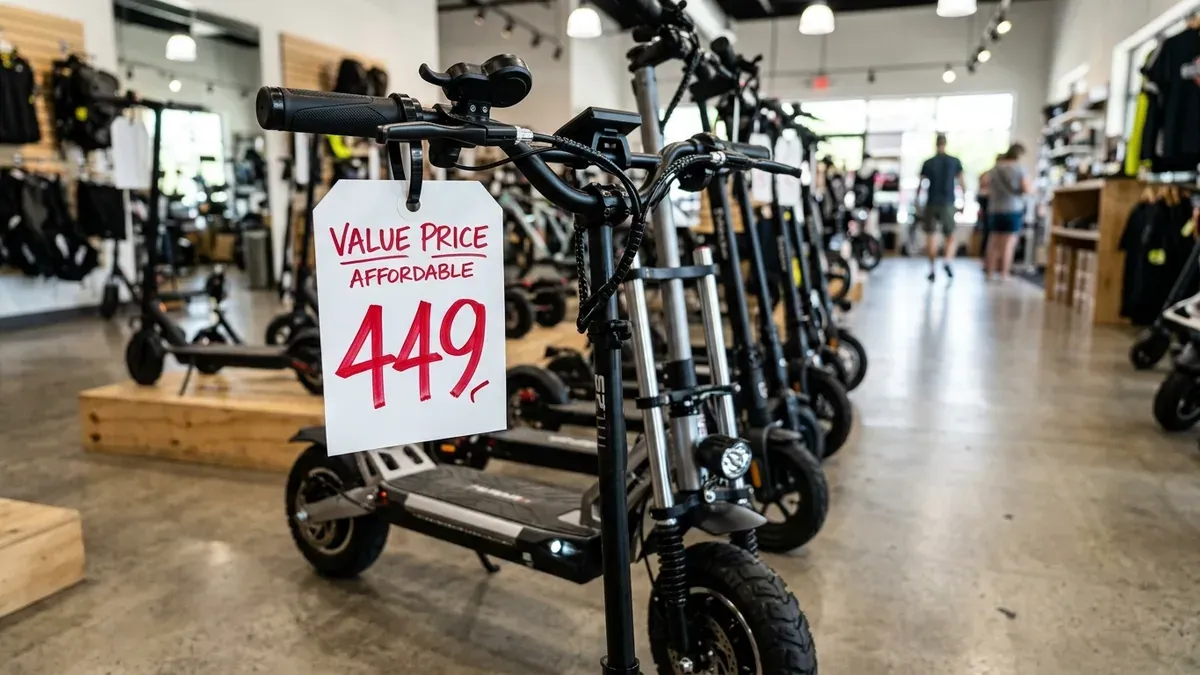 étiquette de prix d'une trottinette électrique