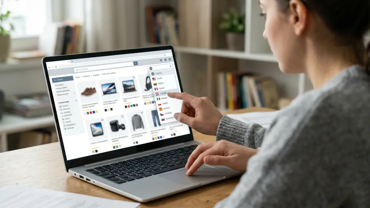 Réglages de langue sur AliExpress
