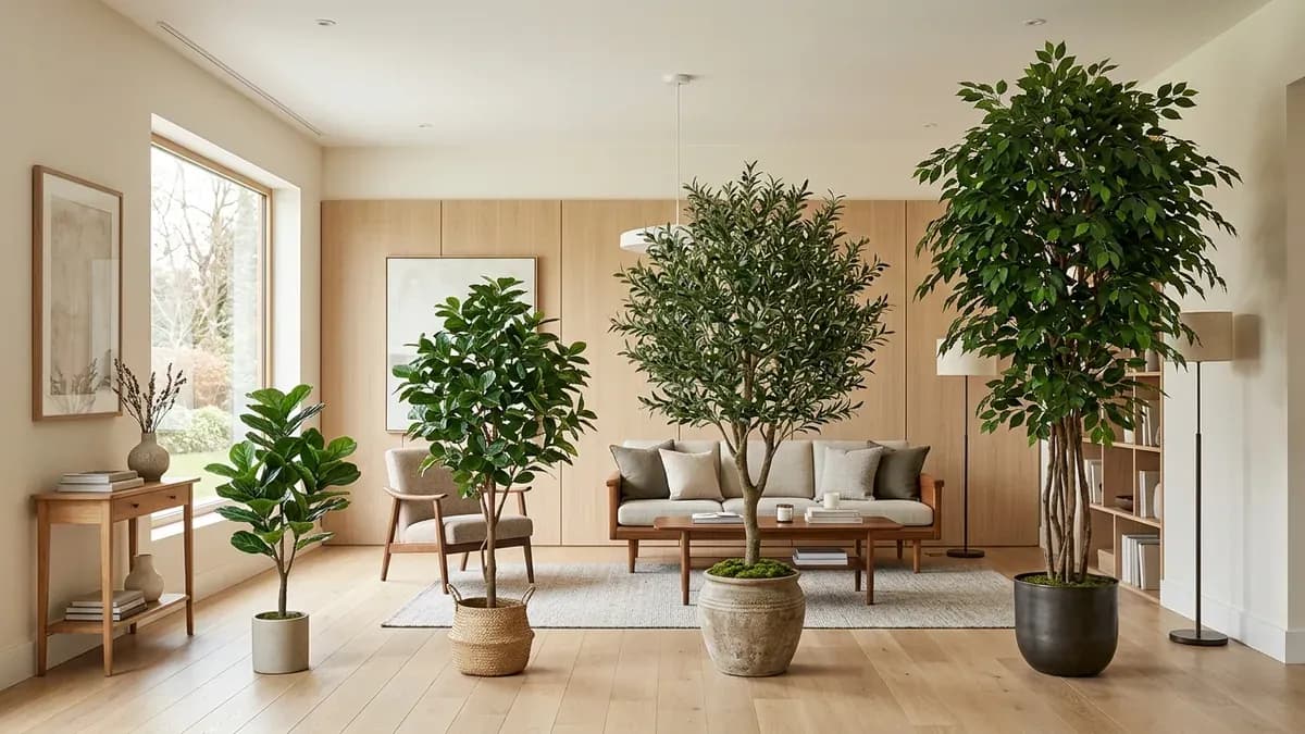 comparaison de tailles d'arbres artificiels